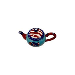 Catzilla Candace Reiter Hot Air Balloons Cat Ceramic Teapot 2003 Designs Vtg